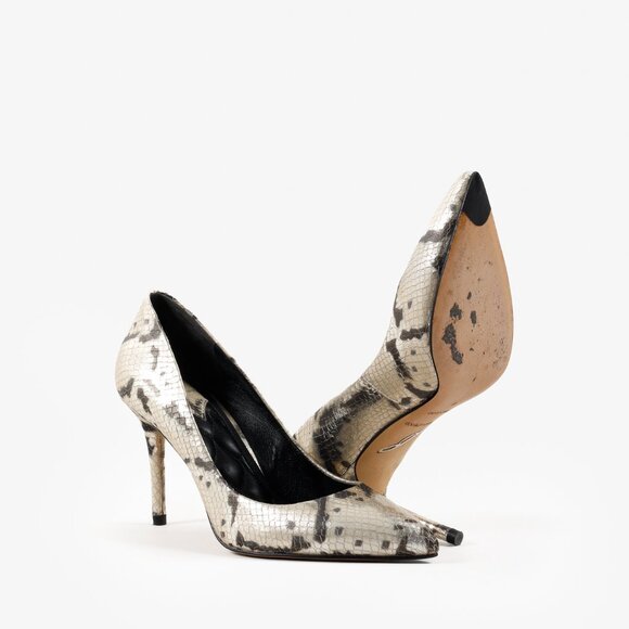 Brian Atwood Gold Snakeskin Pumps - Picture 4 of 9